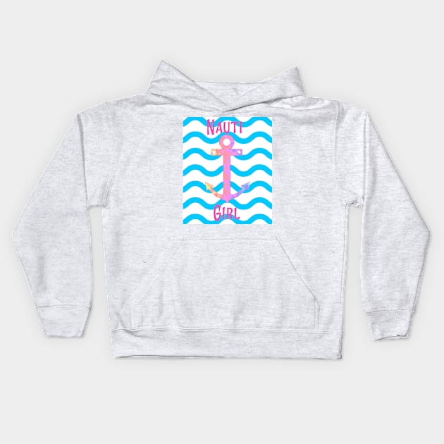 Nautical Girl With Waves Kids Hoodie by SartorisArt1